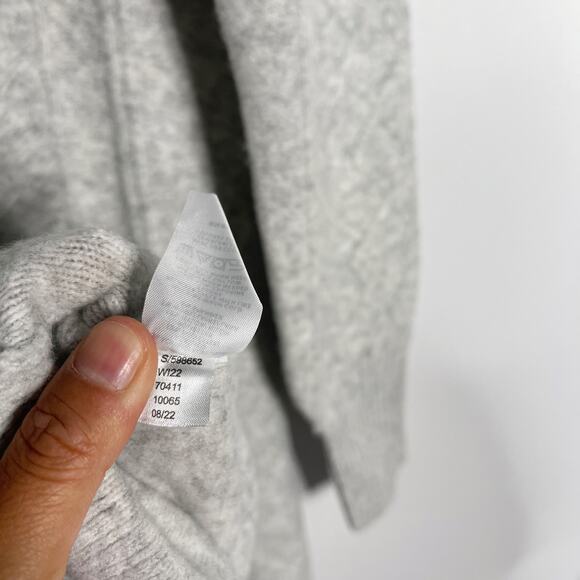 New LOFT XSmall XS Light Gray Cable Sweater Dress Long Blouson Sleeve Wool Blend - Picture 8 of 9